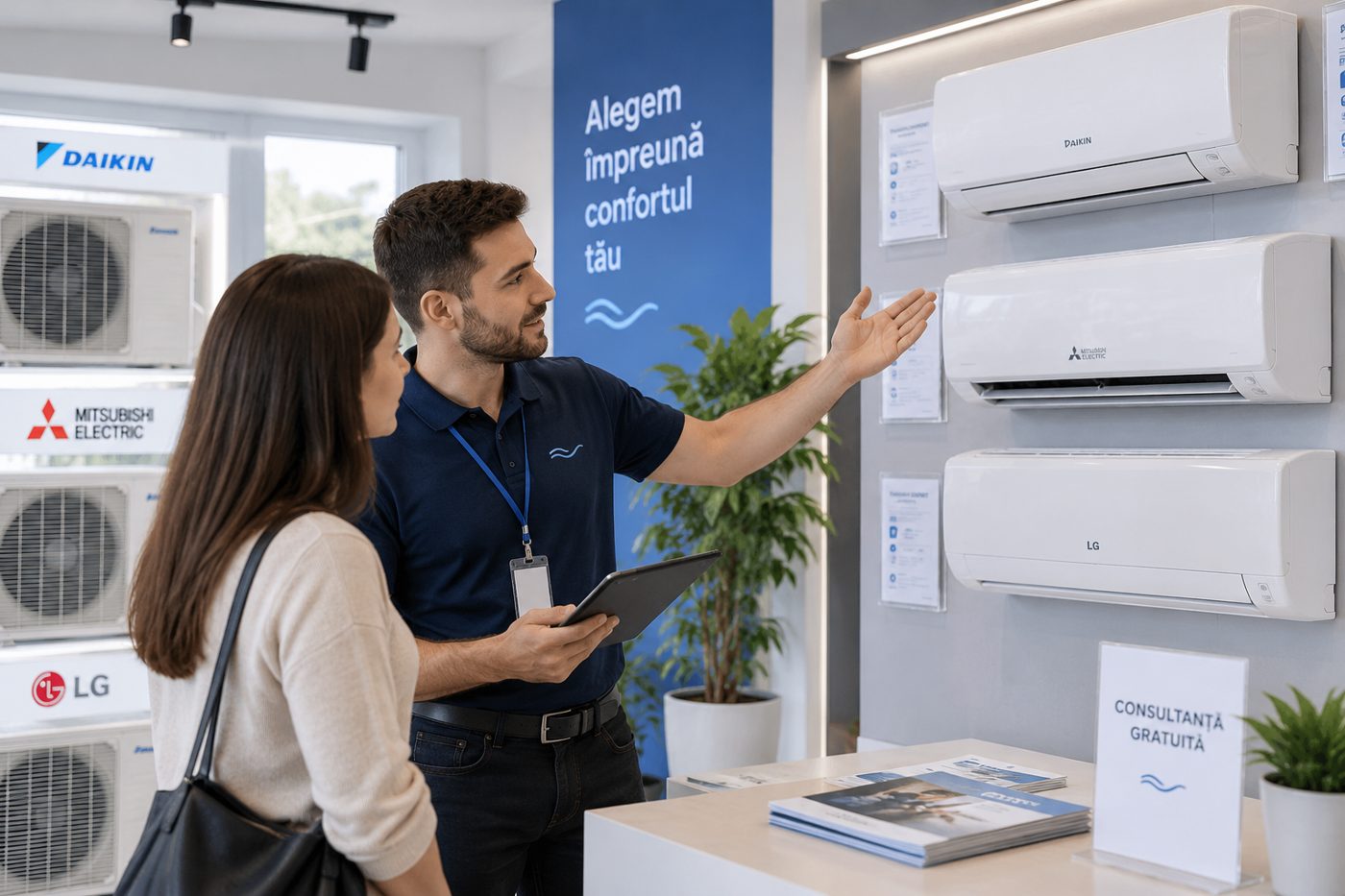 Consultanță în showroom pentru alegerea aparatului de aer condiționat